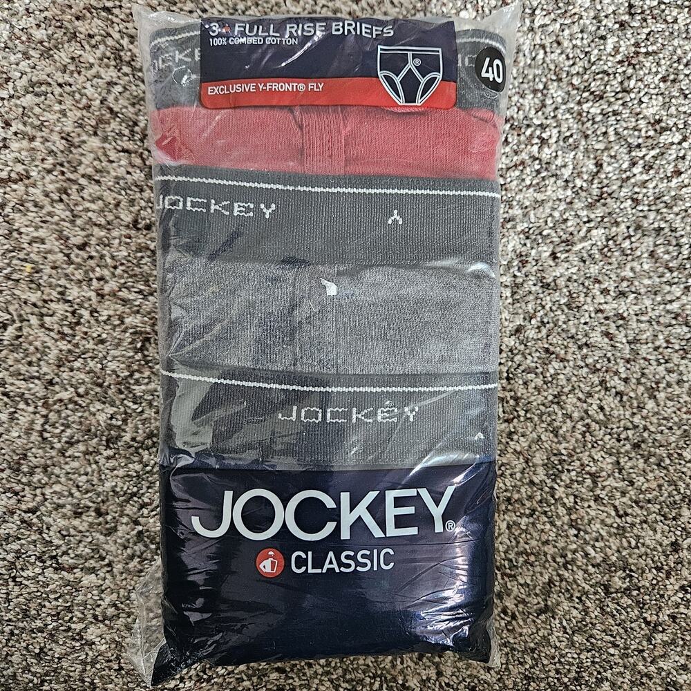 VTG 2004 Jockey Classic Men's Briefs Full Rise Front Fly 100% Cotton Size 40 NEW